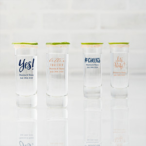 Personalized 2.5oz Tall Shot Glass Customizable Full Color Print – 84 pack