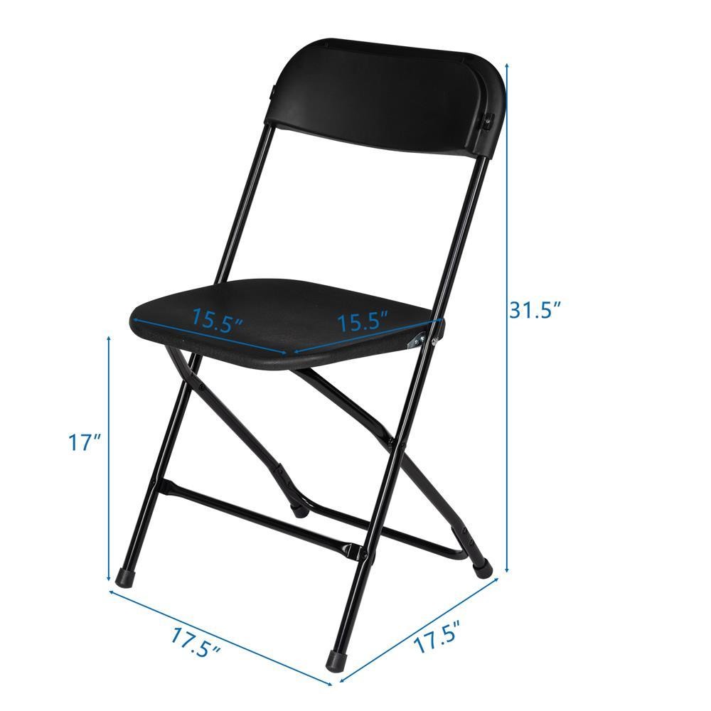 10 Pack Plastic Commercial Folding Chairs Stackable Picnic Party Black Home