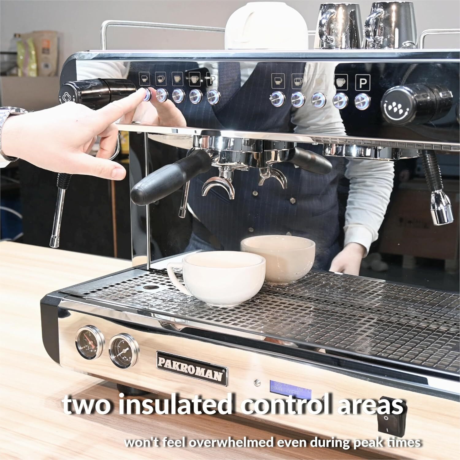 Commercial-Grade Semi-Automatic 2-Group Espresso Machine 1.6-Gallon Boiler LTL