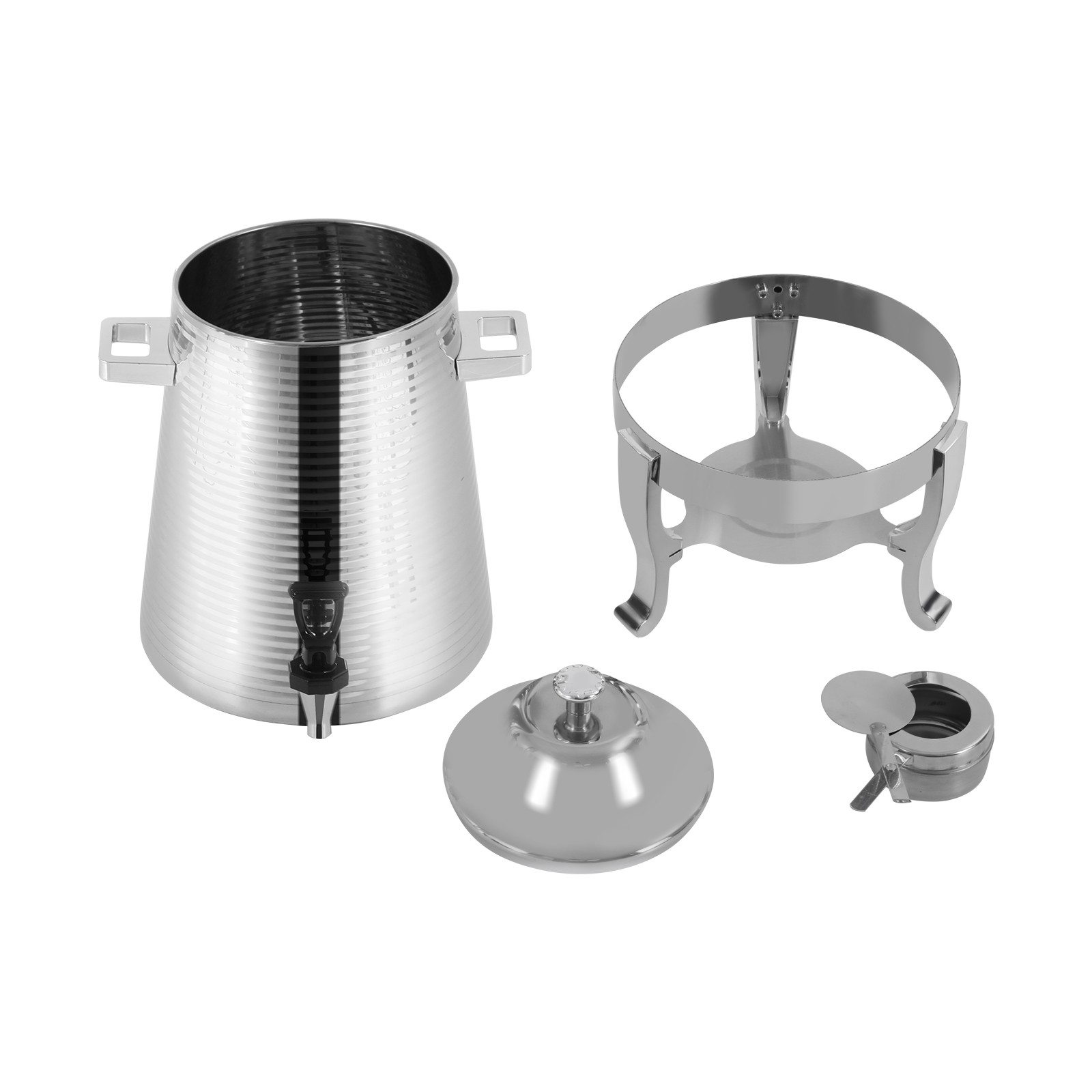 Modern 13L Beverage Dispenser Hot Drinks Dispenser Silver with Fuel Holder NEW