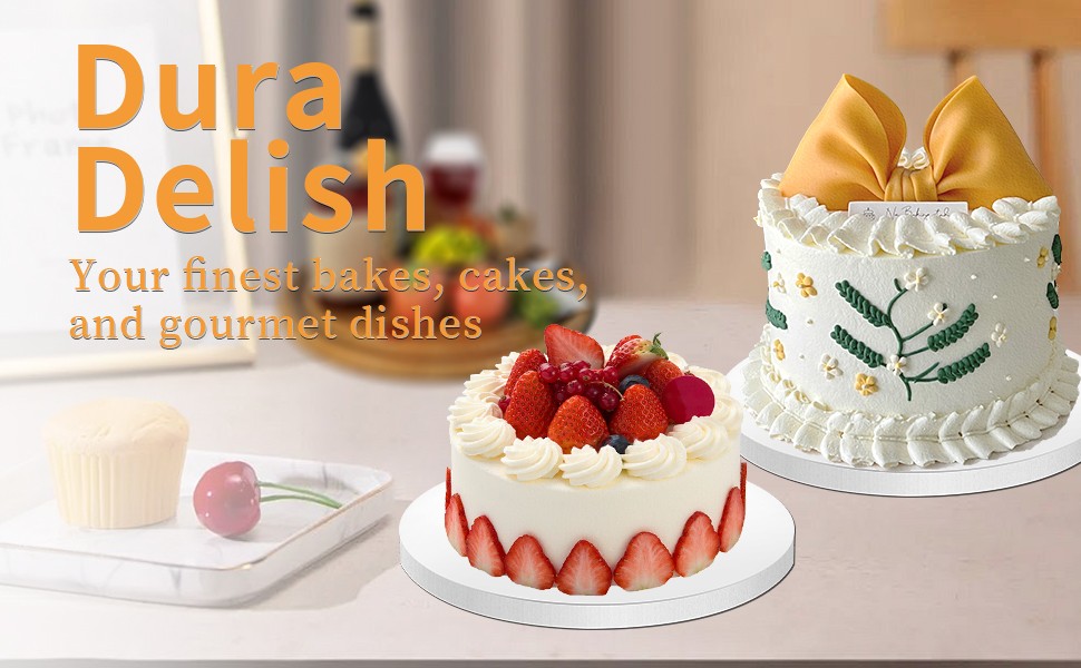 12 Inches White Round Sturdy Cake Board Drums for Displaying Cakes, 1/2 Inch