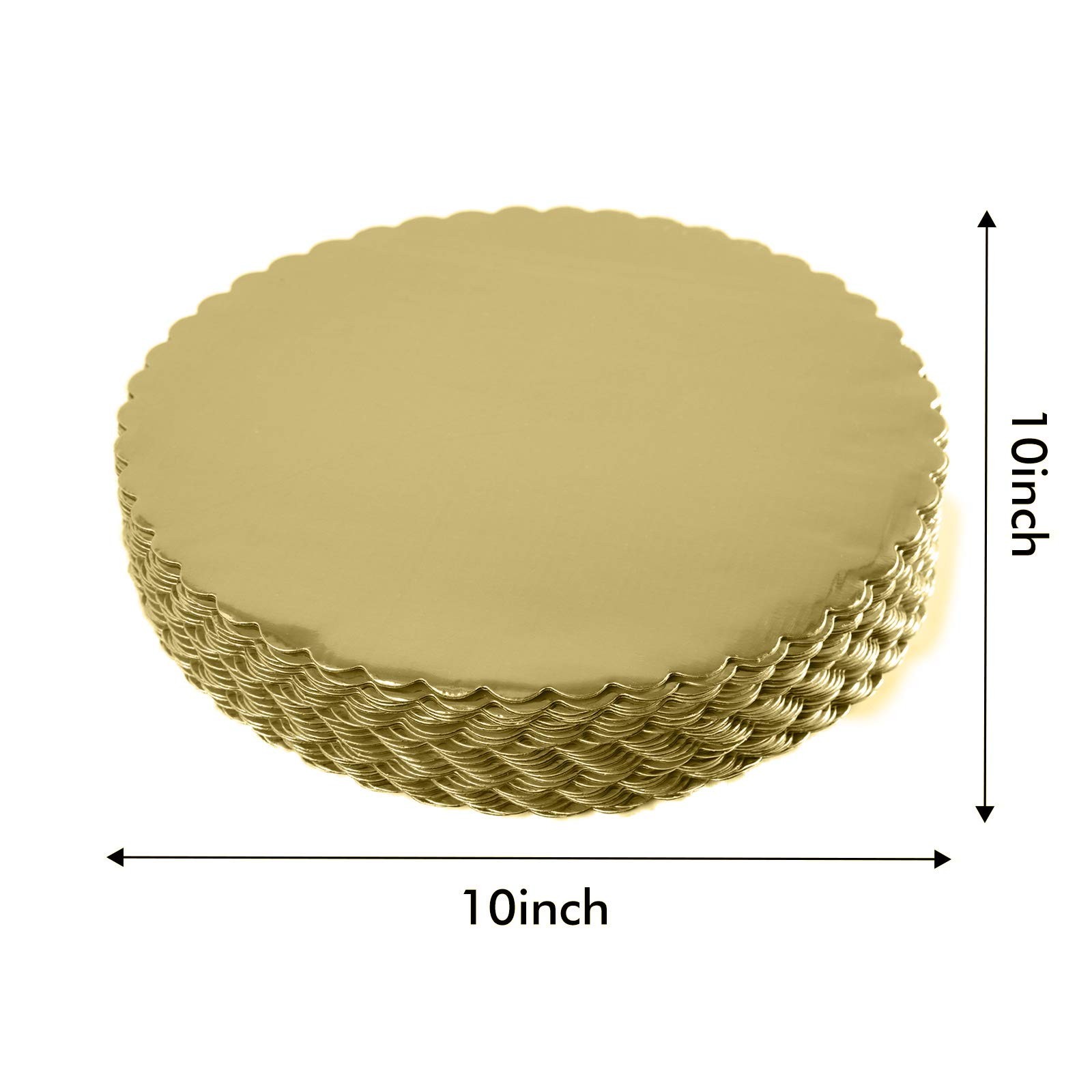 [15pcs] 10″ Gold Cakeboard Round,Disposable Cake Circle Base Boards Cake Plat…