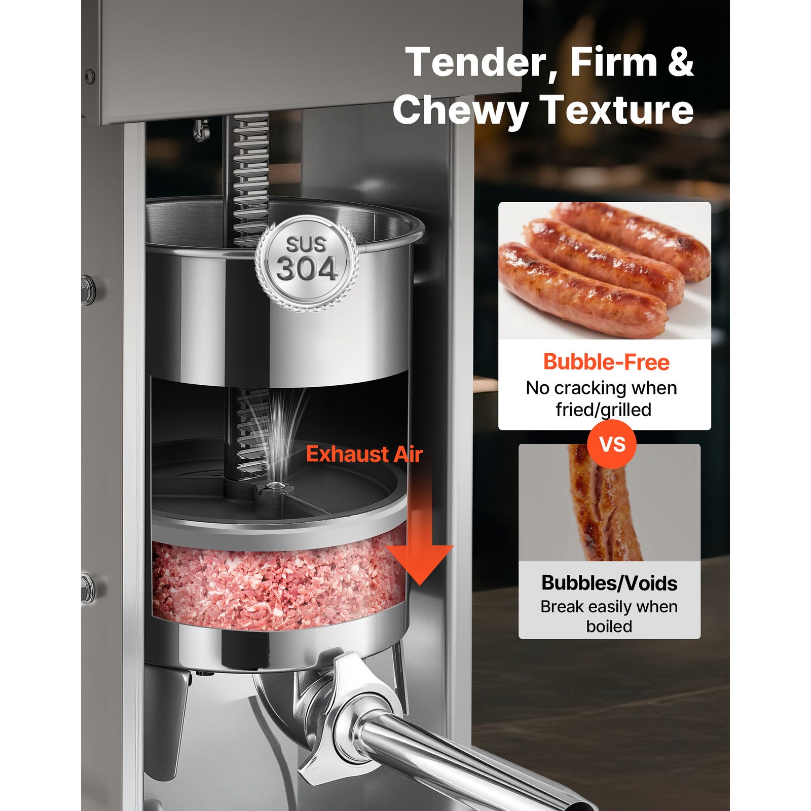 Uimoso Electric Sausage Stuffer 33LBS / 15L Sausage Maker Meat Filler Machine