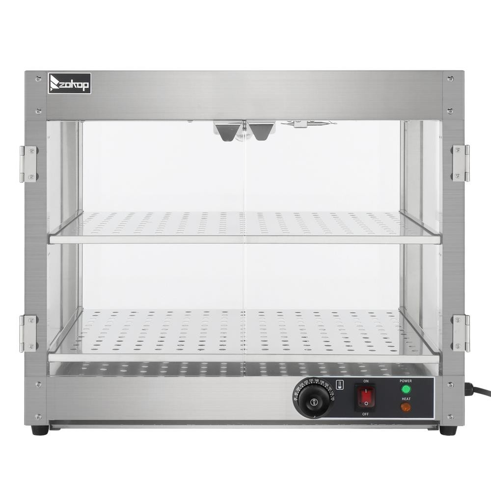 2 Tier Food Warmer Display Case Commercial Countertop Food Pizza Pastry Showcase