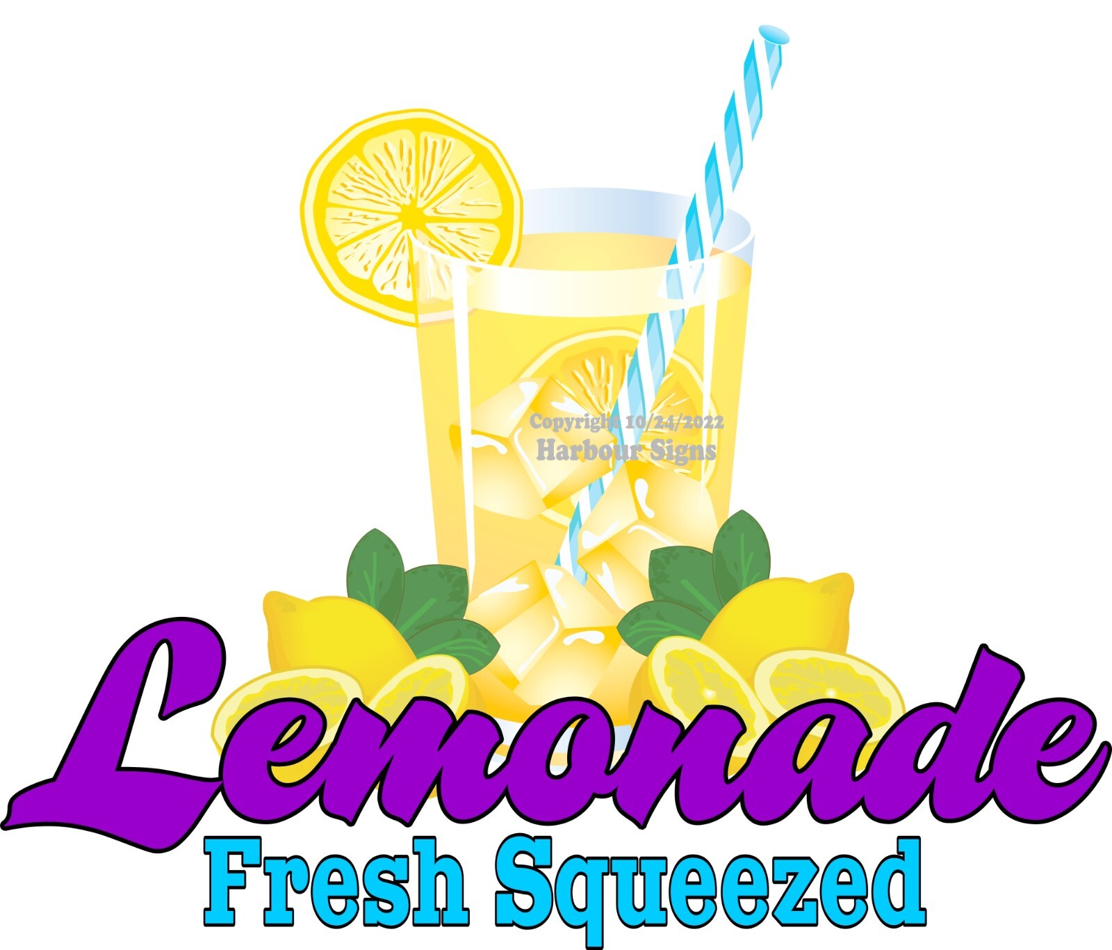 Lemonade Fresh Squeezed DECAL Food Truck Sign Concession Sticker (Choose Size)