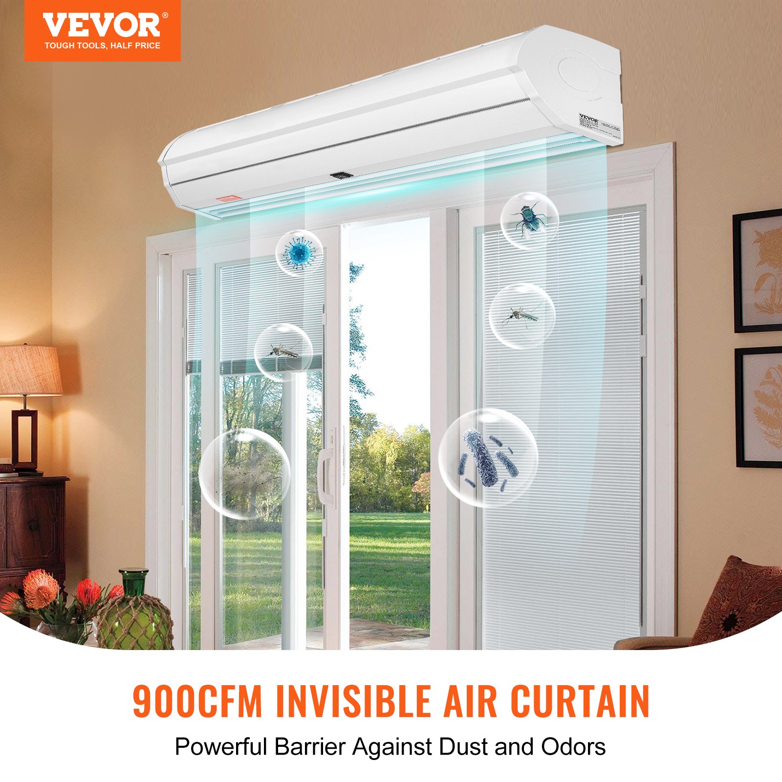 VEVOR Commercial Indoor Air Curtain 36″ Door Air Curtain 2 Speeds 900CFM
