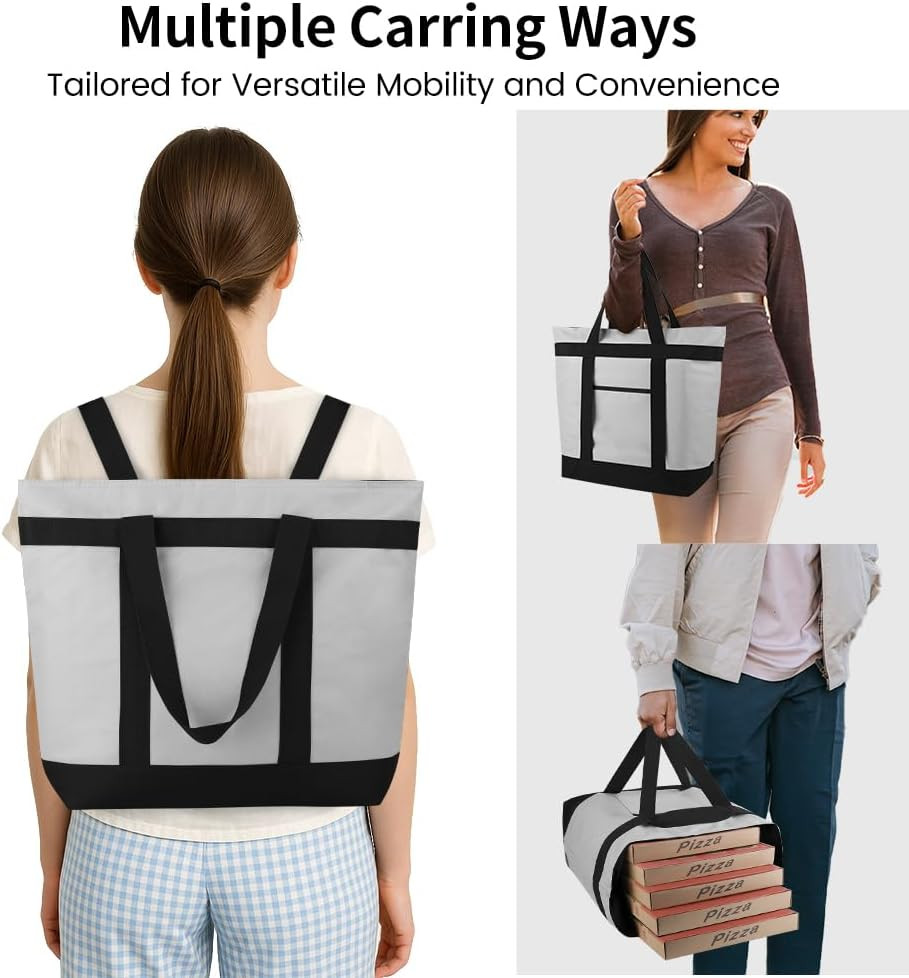 Commercial Insulated Food Delivery Bag 39L, Heavy Duty Thermal Catering Tote wit