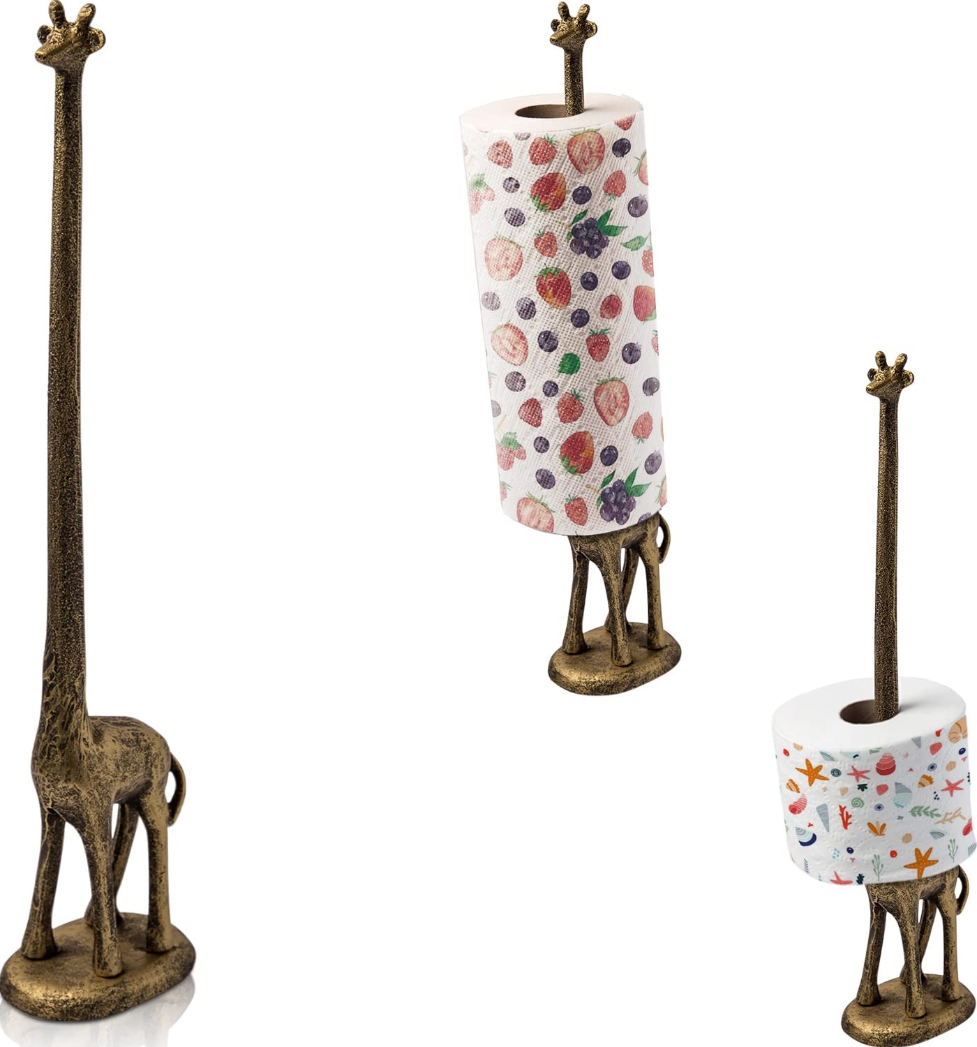 Giraffe Paper Towel Holder for Kitchen or Decorative Toilet Paper Stand for Bath