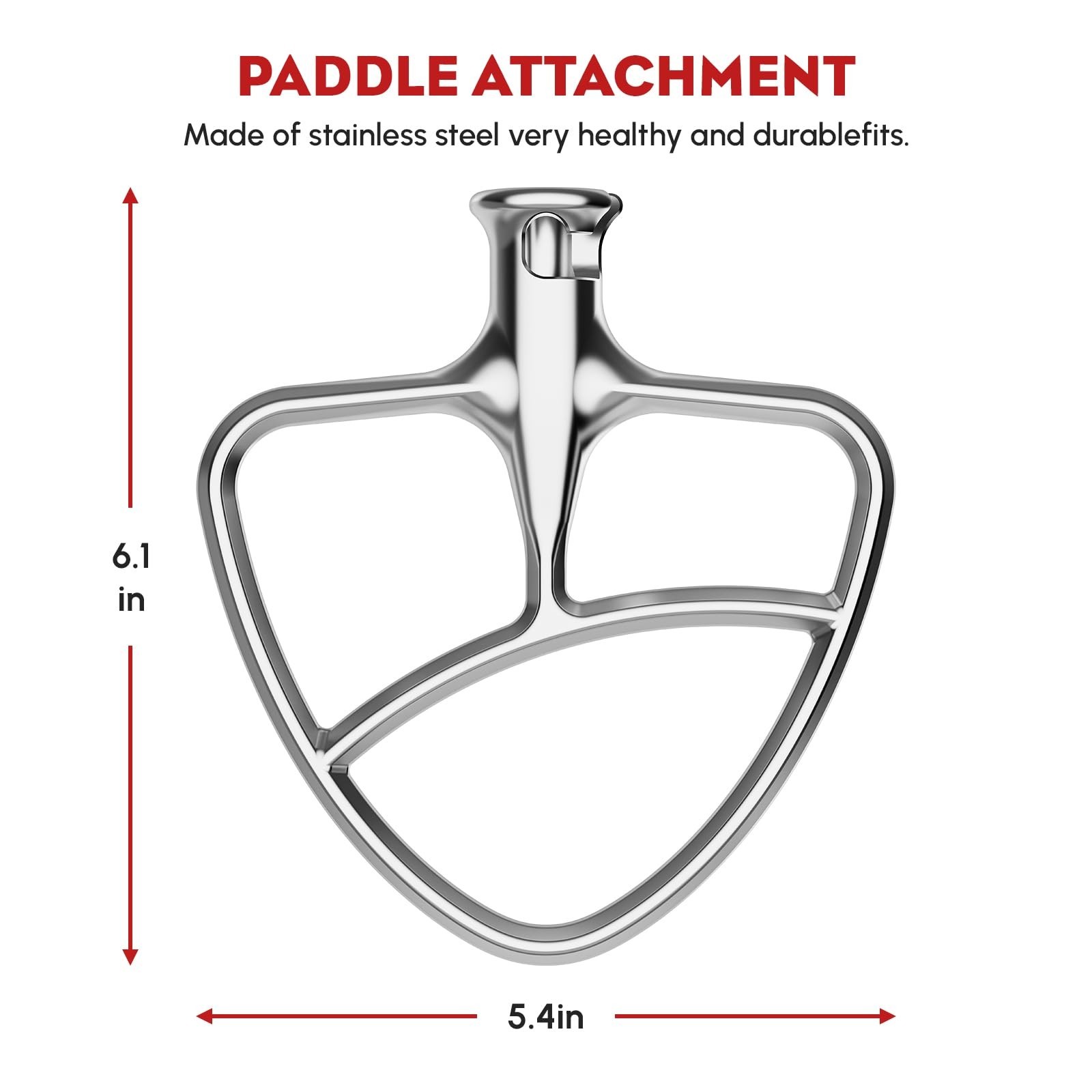 Stainless Steel Paddle Attachment for Kitchenaid Stand Mixer, Fits 4.5-5 quar…