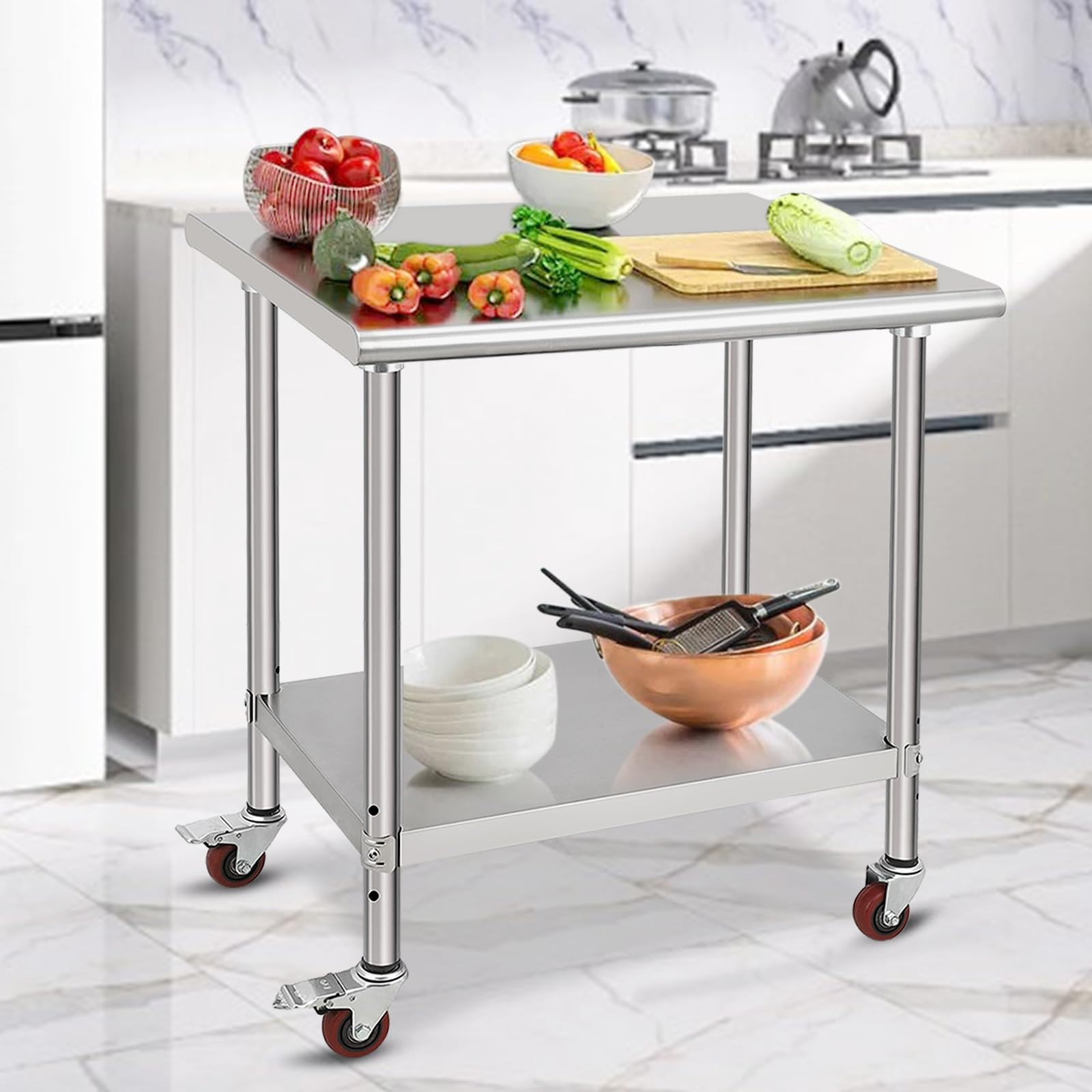 Stainless Steel Prep Table 24/36/48/60/70» NSF Commercial Kitchen Work Table