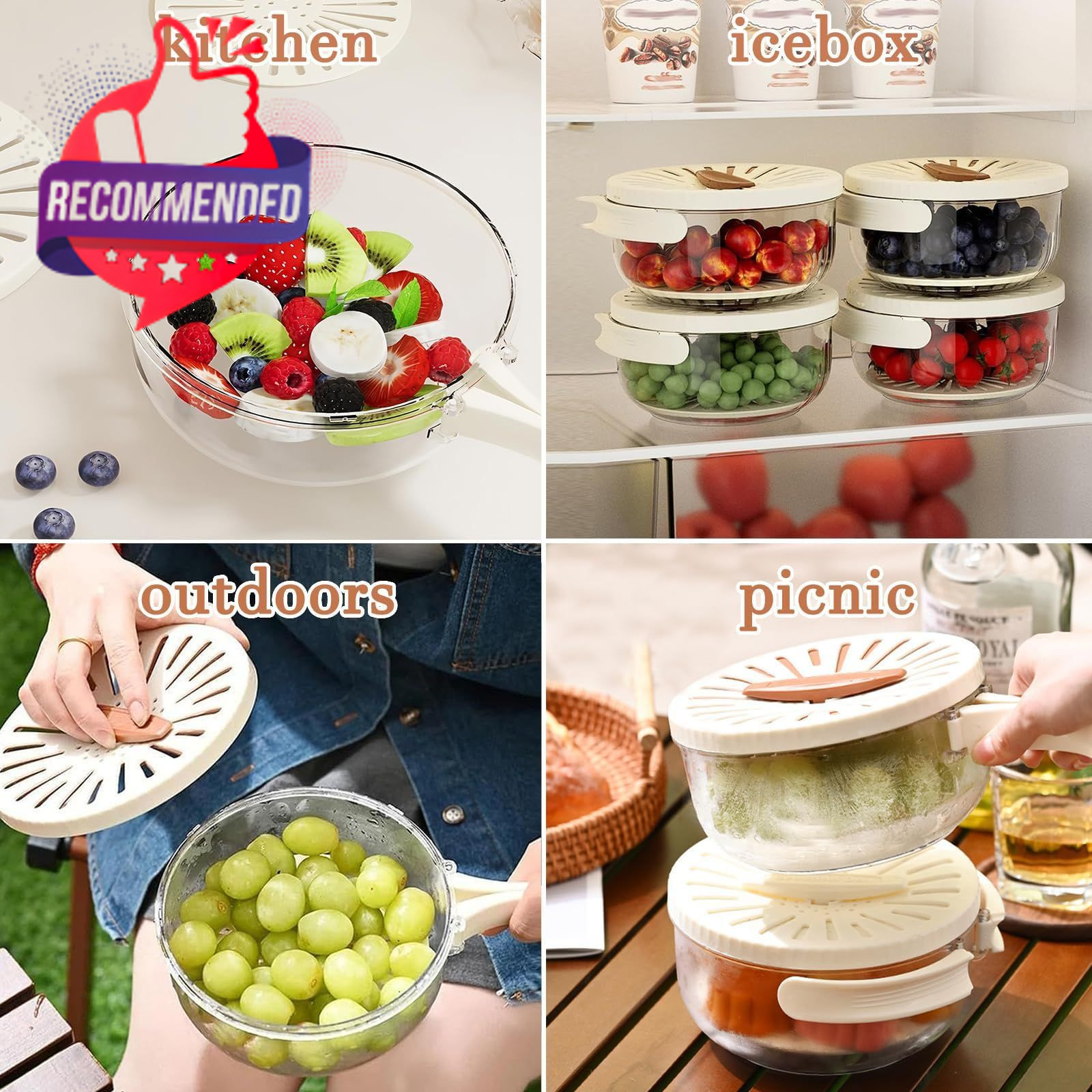 2 In 1 Drainer, Multifunctional Fruit And Vegetable Washing Bowl, 2025 New Fruit