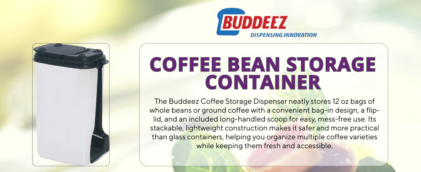 Coffee Bean Storage Container – Canister With Spoon, Suitable for Whole Beans &