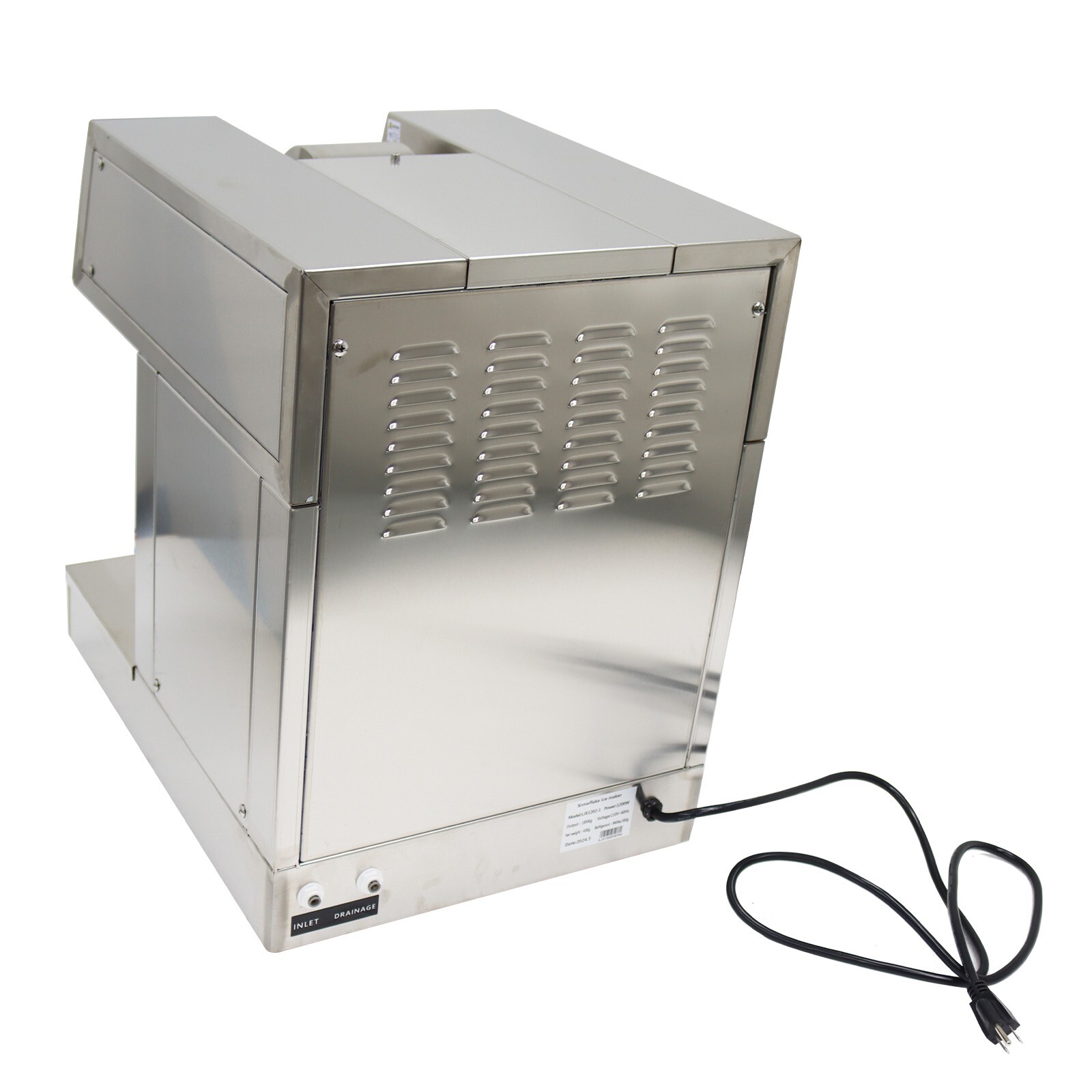 110V Water Cooled Snowflake Ice Machine,408bs/24H Snow Cone Shaved Maker