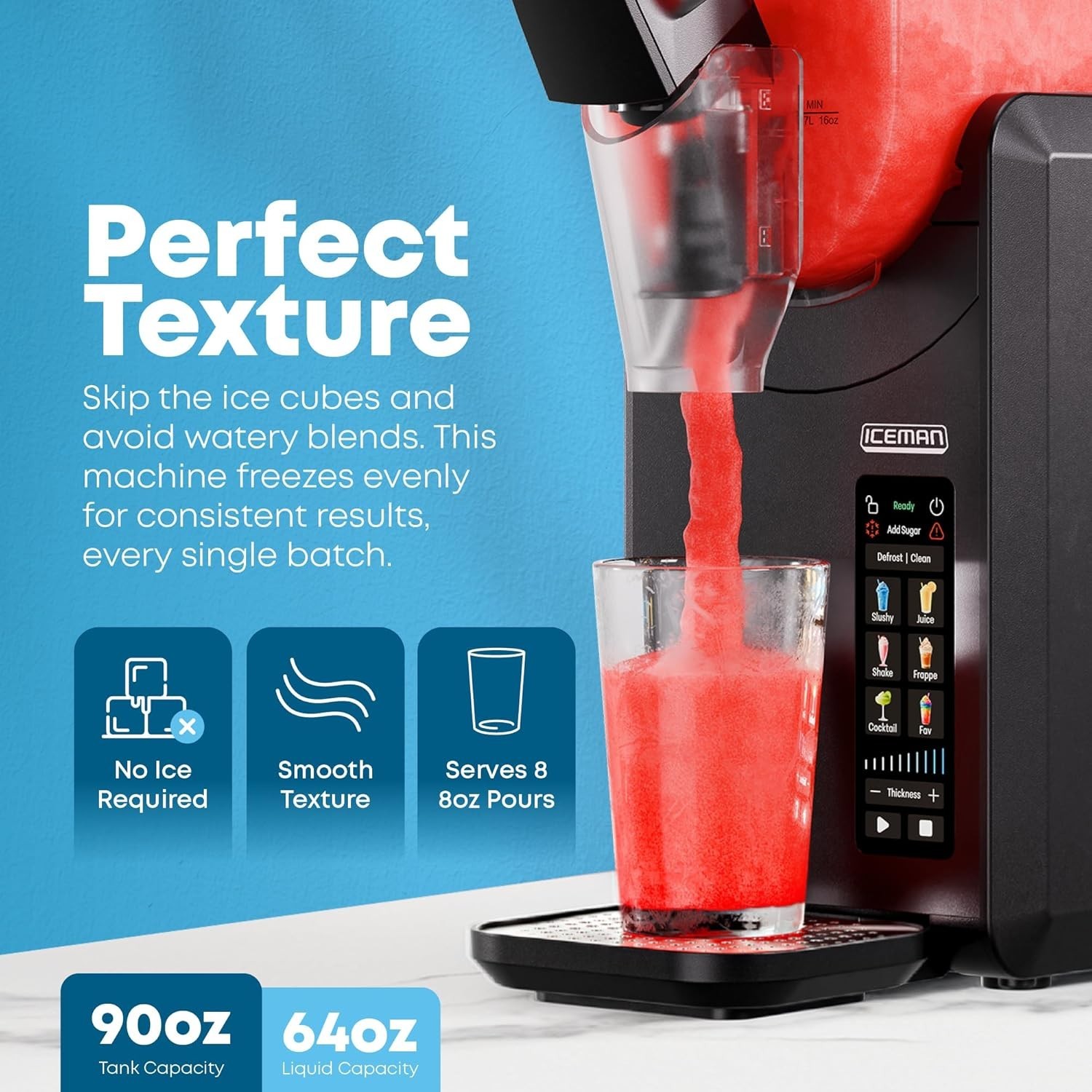 Automatic Black Slushy Machine – 90oz Capacity for Refreshing Frozen Beverages
