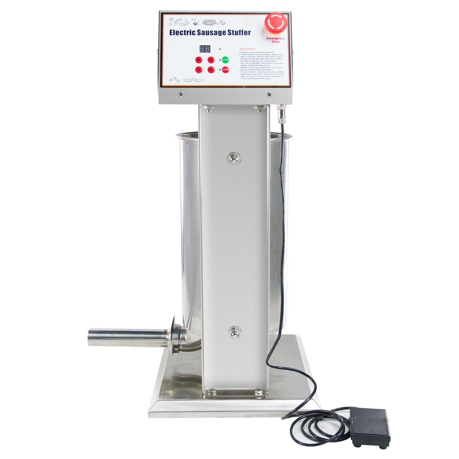 Hakka 22LBS 10L Electric Sausage Stuffer 2 Speed Commerical Meat Filler Maker