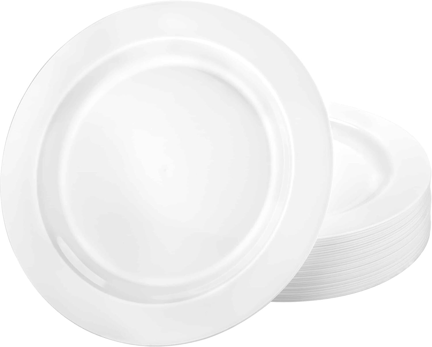 10.25 inch Disposable Elegant Clear Round Dinner Plate 210pcs