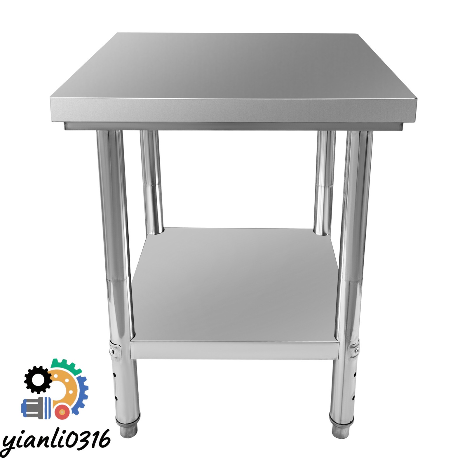 New Stainless Steel 24″x 24″x 32″ Commercial Kitchen Prep & Work Table