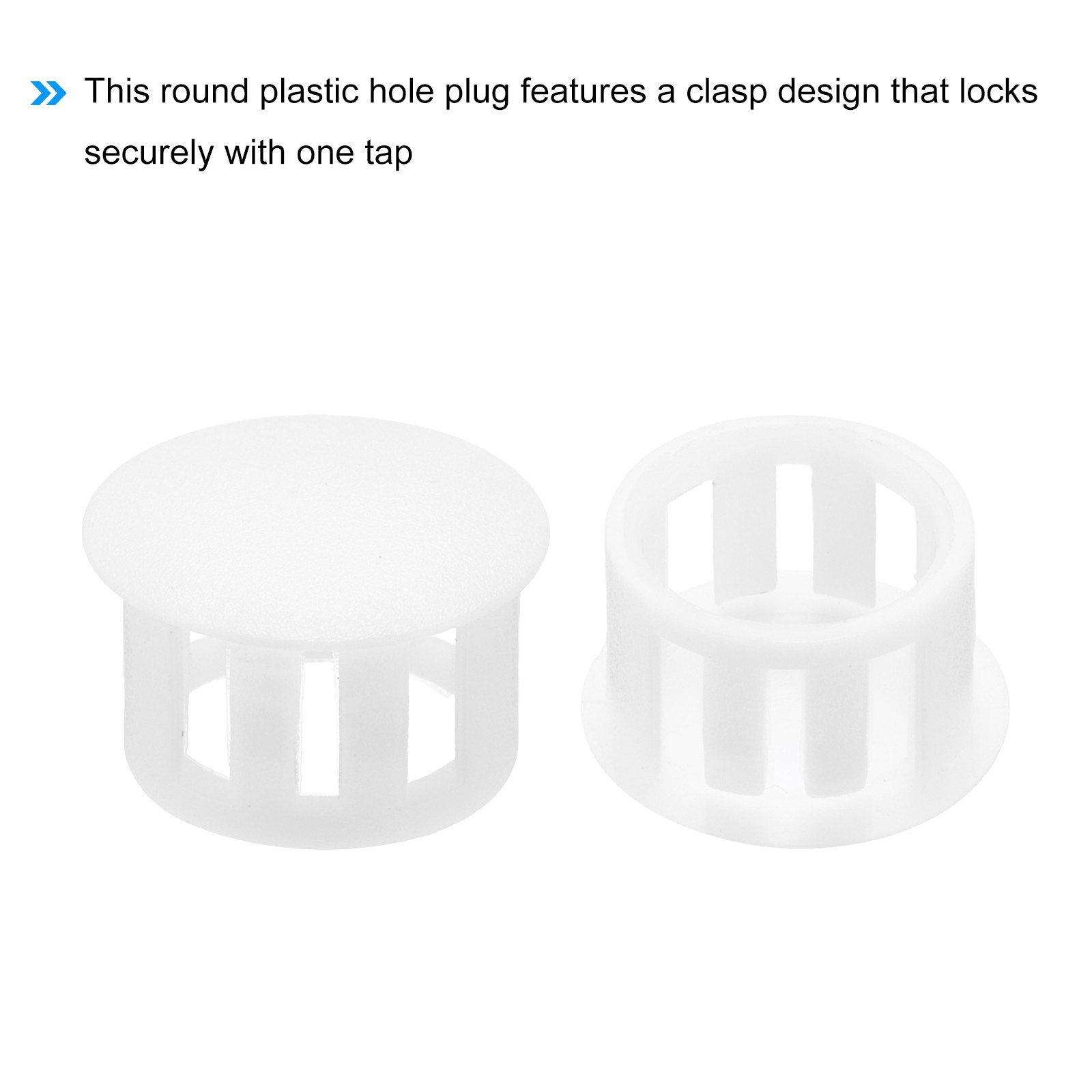 32Pcs 14mm(5/9′) White Nylon Plastic Round Locking Hole Plugs Insert End Caps