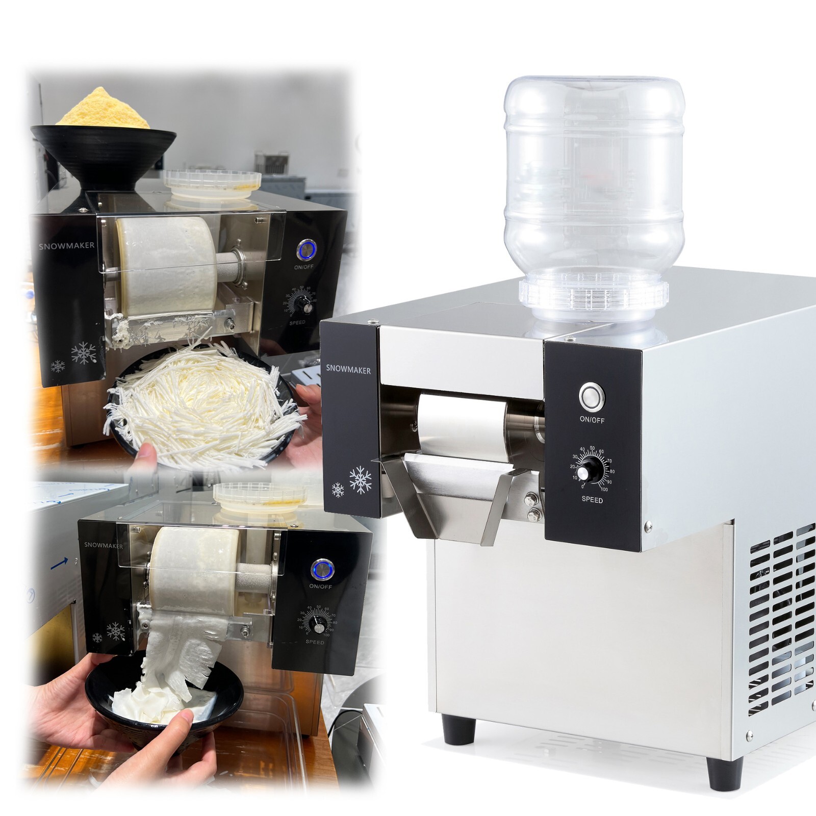 Commercial Air Cooling Ice Shaving Machine 110V Bingsu Snowfake Ice Machine 780W