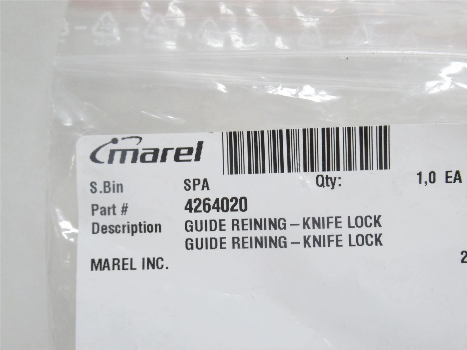 237690 New-No Box; Marel 4264020 Knife Lock Reigning Guide; SS