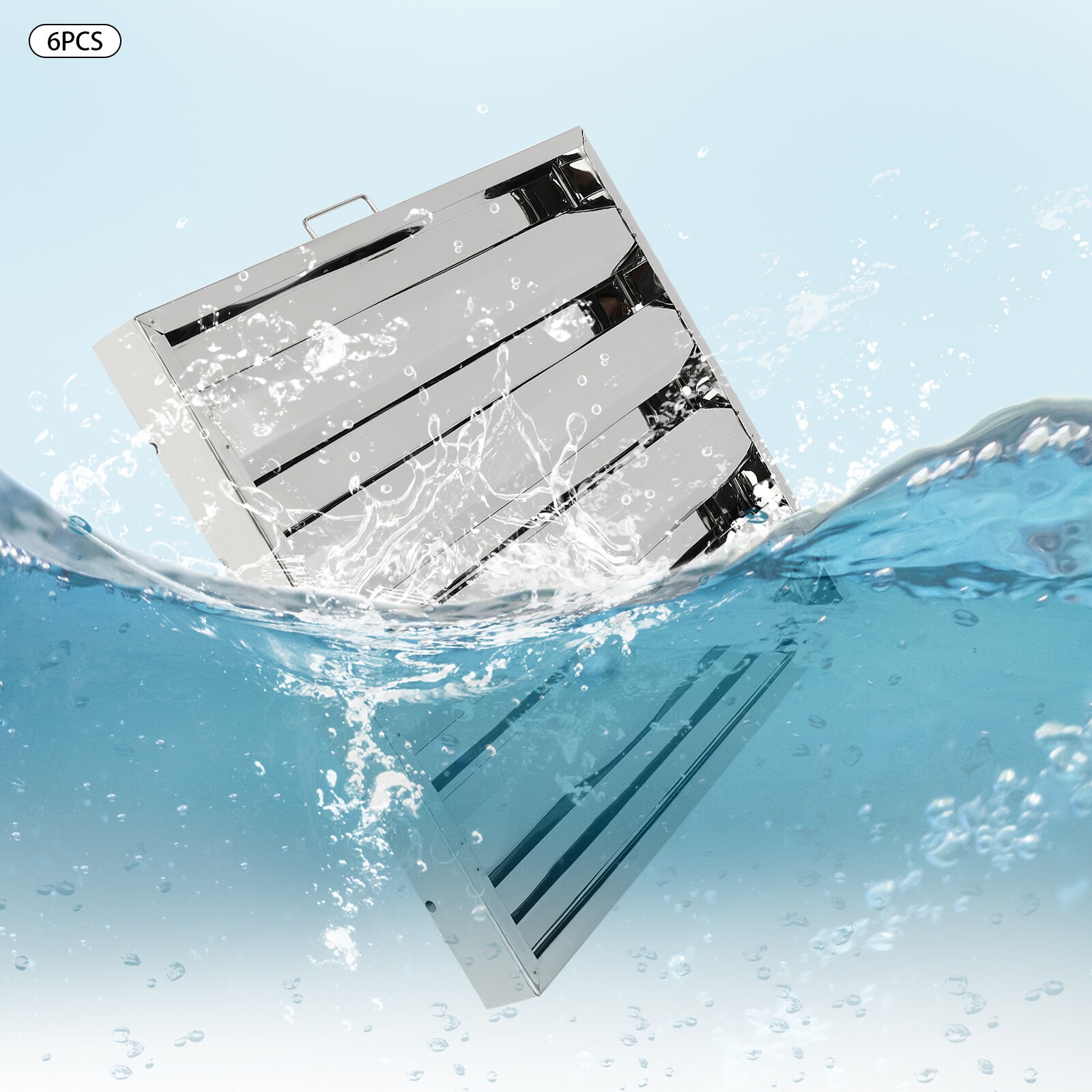19.5×24.5″ Commercial Hood Filters 6Pc Stainless Steel Hood Grease Filter Baffle
