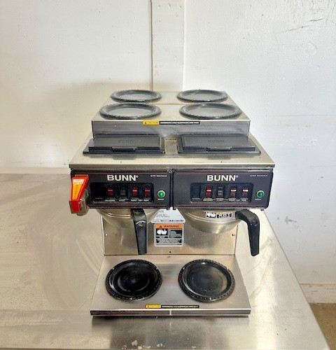 «BUNN CWTF4/2,TWIN»POUR OVER OR DIRECT LINE COFFEE BREWER W/6 WARMERS, 1PH