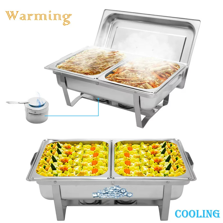 Chafing Dish Buffet Set 2/4/6/8Pack Stainless Steel Chafer for Catering 9 QT