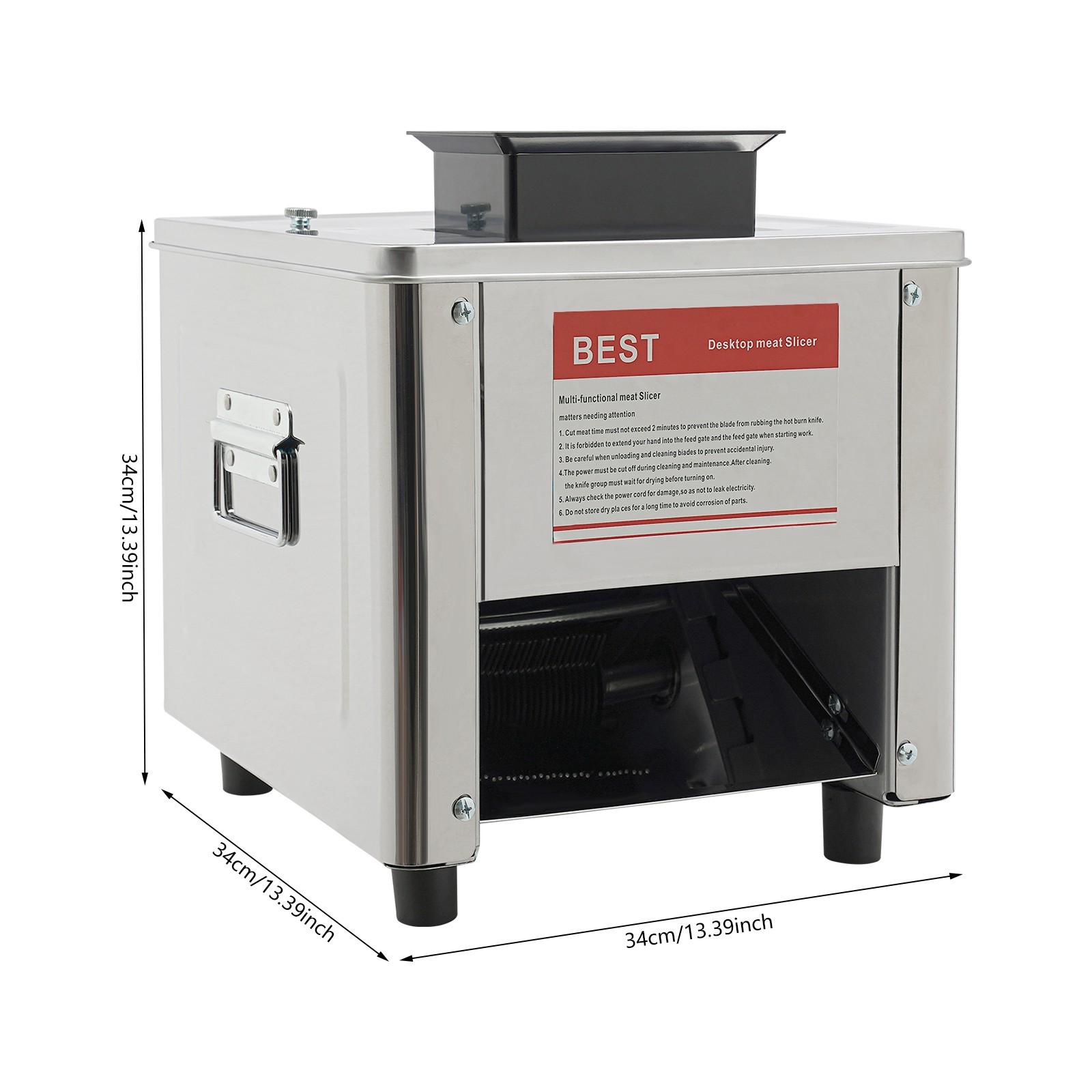 Meat Cutting Machine 150Kg/H Electric Meat Cutter Slicer 10mm Blade 110V 850W