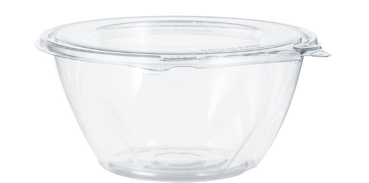 Dart CTR32BF 32 oz. Pet Hinged Bowl with Flat Lid, PET, Clear (Pack of 150)