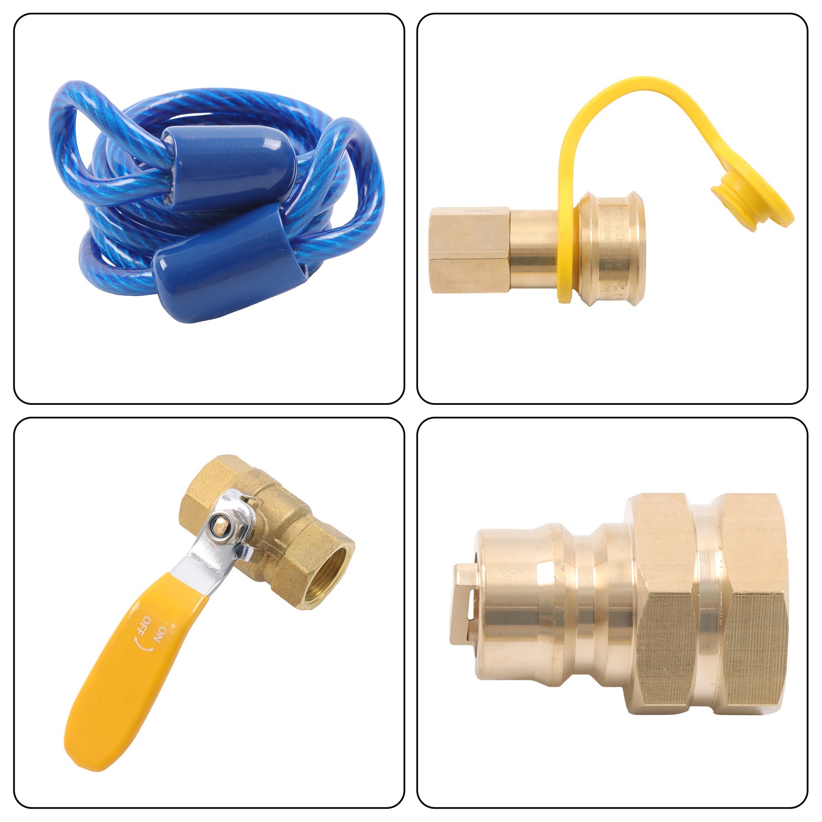 Commercial 48″ Gas Hose Connector Kit With 3/4″ Quick Disconnect Full Port Valve
