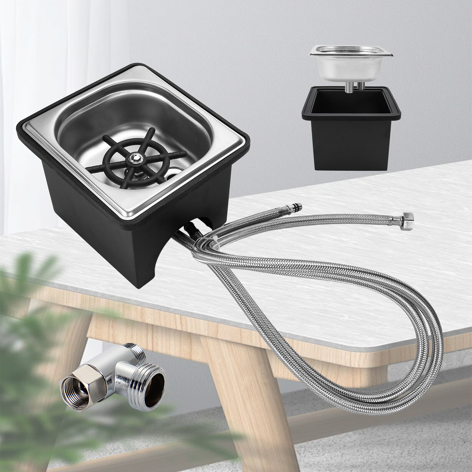Pitcher Rinser Automatic Glass Rinser Cup Washer for Bar, Home, Cafe Household