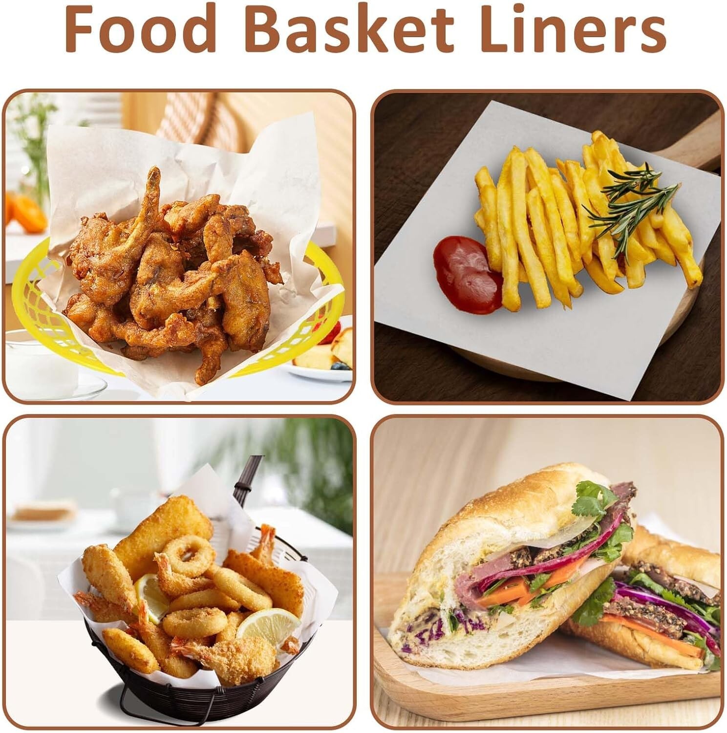 100 Pcs Deli Paper Sheets 12×12 Inches Wax Paper Sheets For Food Basket Liners