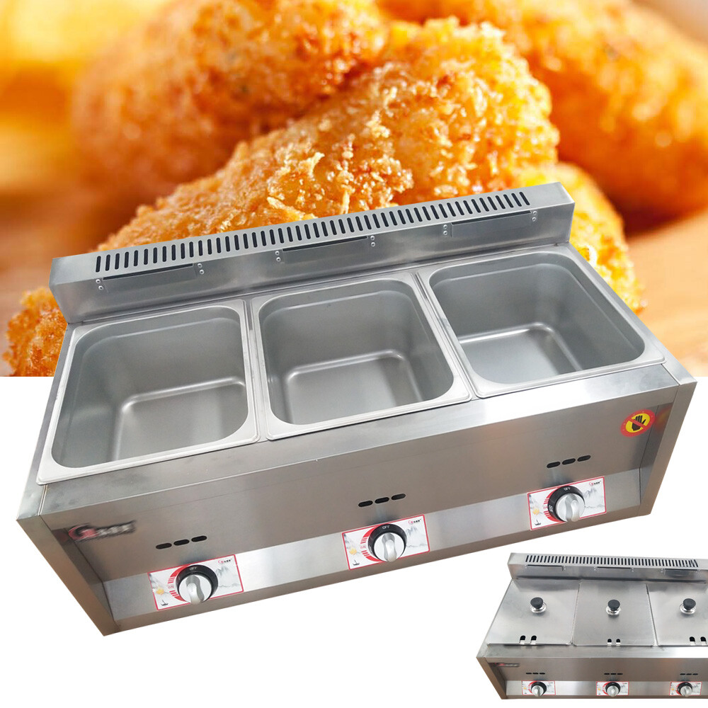 3-Pan Propane Gas Food Warmer Restaurant Tabletop Desktop Countertop Steam Table