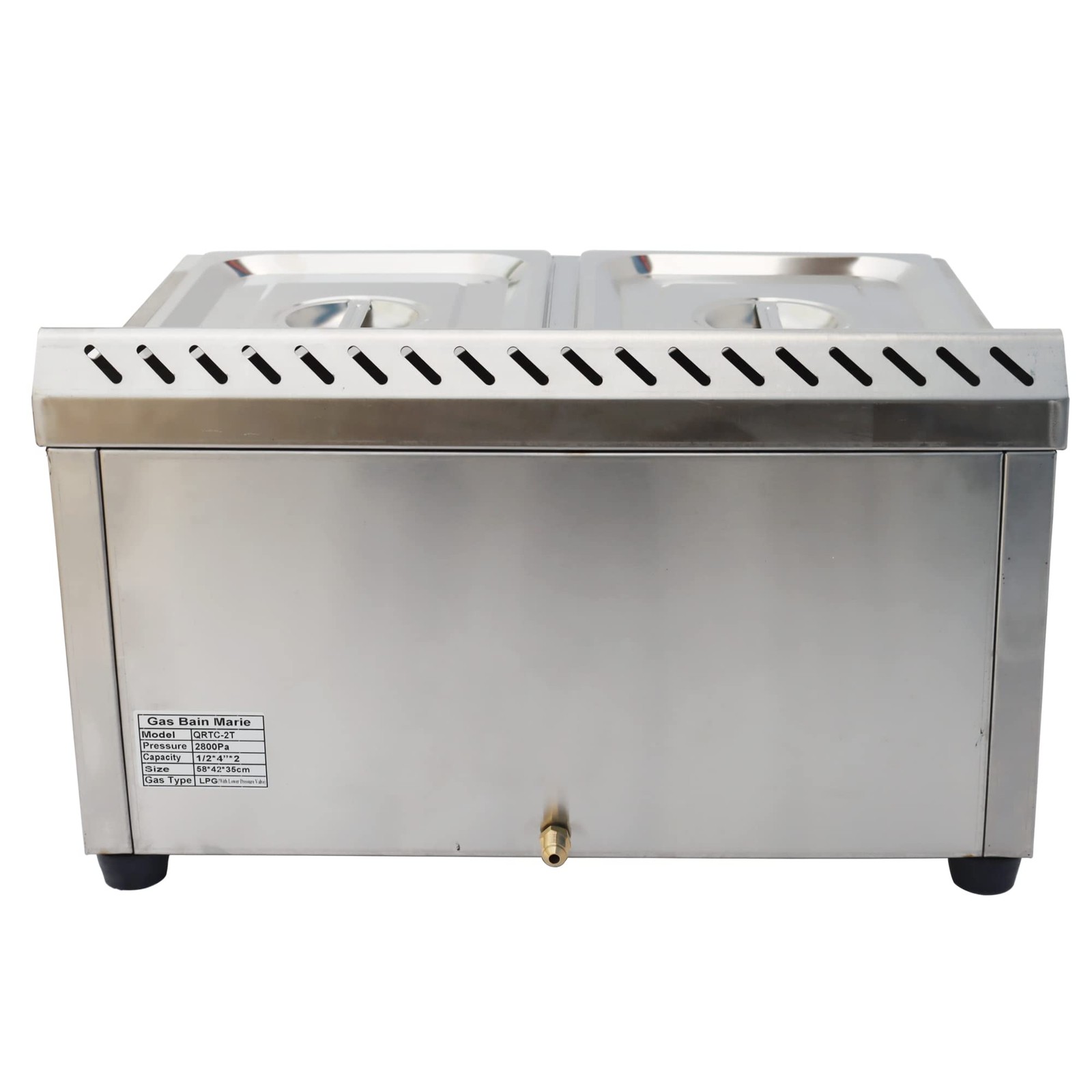 PreAsion 2 Pan Commercial Propane LP Gas Food Warmer, 13″ x 10.5″ x 4″
