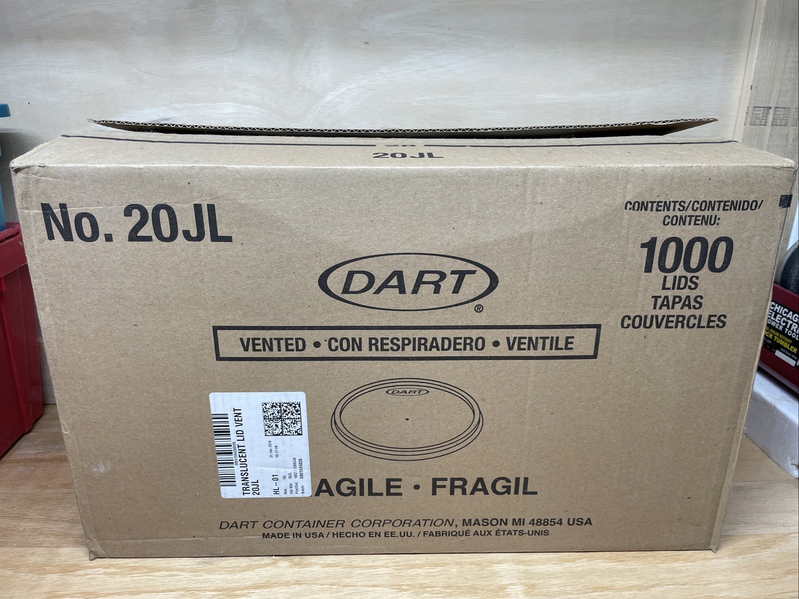 Dart 20JL Vented Plastic Lids for Hot/Cold Foam Cups – TL (1000/Carton) New