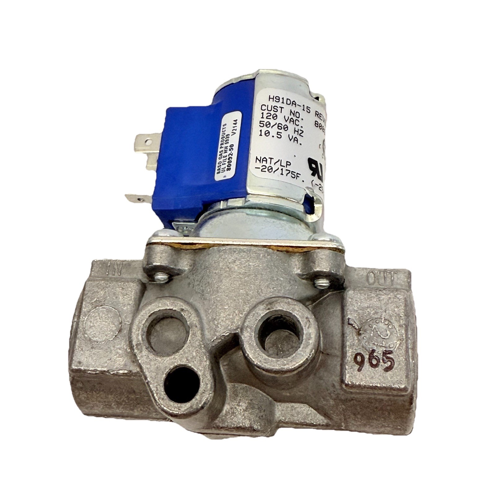BASO 8009497 VALVE SOLENOID 120VAC – 50/60HZ – 1/2PSI