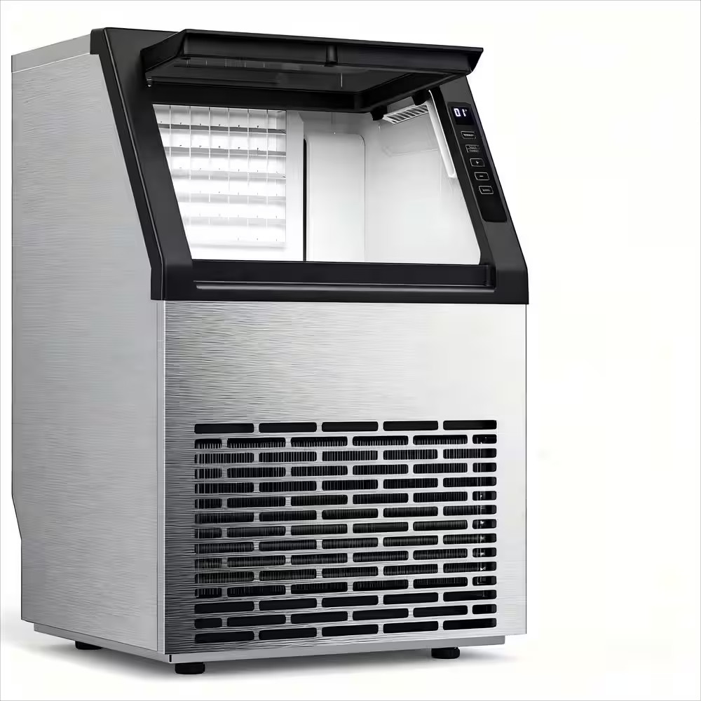 15.27 In. 80Lbs Commercial Cube Ice Maker Machine with 22Lbs Ice Storage Capacit