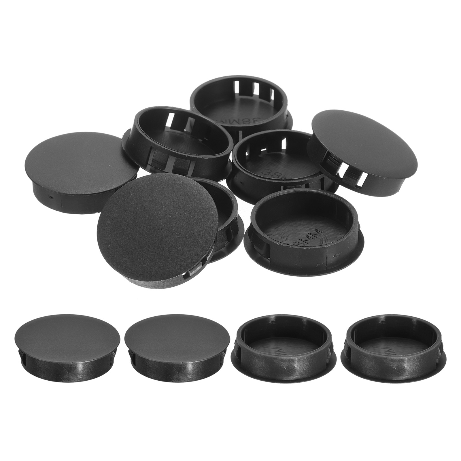 12Pcs 38mm(1-1/2″) Flush Type Panel Round Snap in Fastener, Black