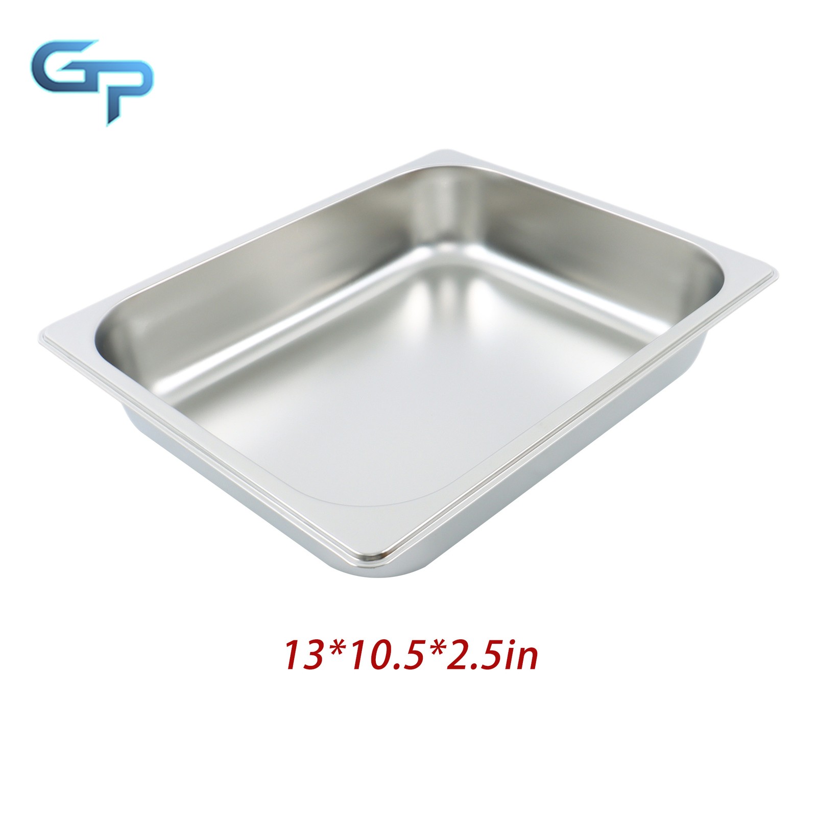 Set of 4 Half-Size Stainless Steel Steam Pans, 2.5″ Deep for Buffet & Catering