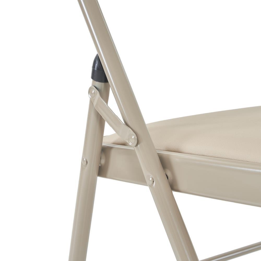 Set of 4 Upholstered Padded Seat Metal Frame Folding Chair Portable