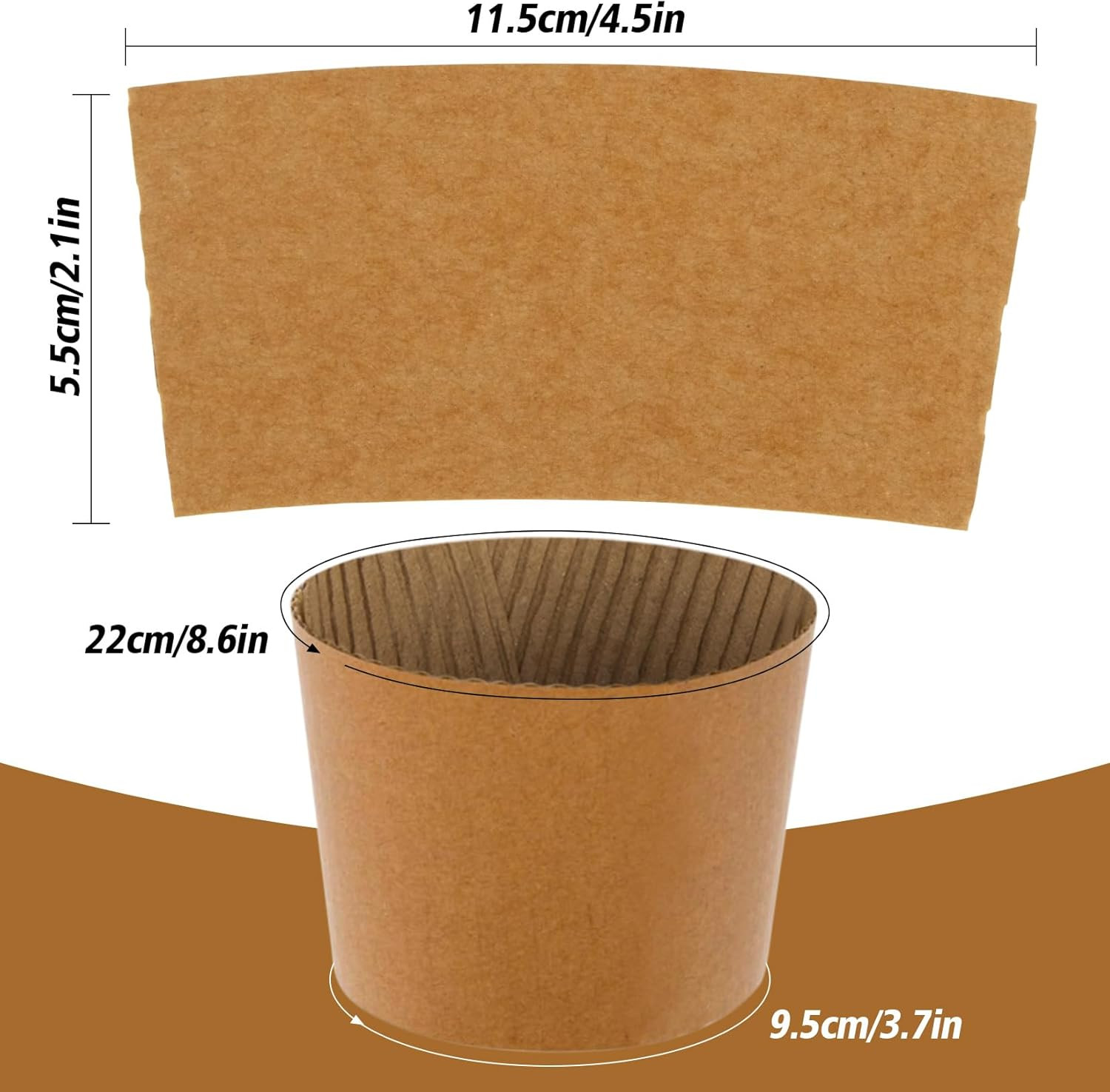 50PCS Coffee Cup Sleeves – Hot Coffee Sleeves Disposable Cold Drinks Iced Insula