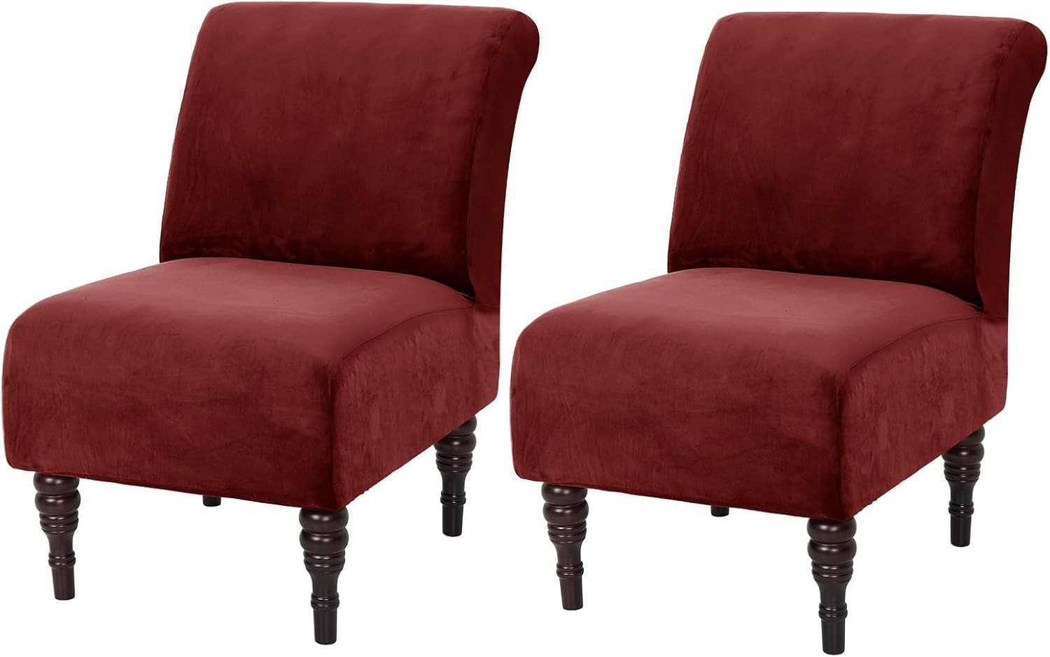 Velvet Armless Accent Chair Cover, Soft Stretch Accent Chair Slipcovers Without