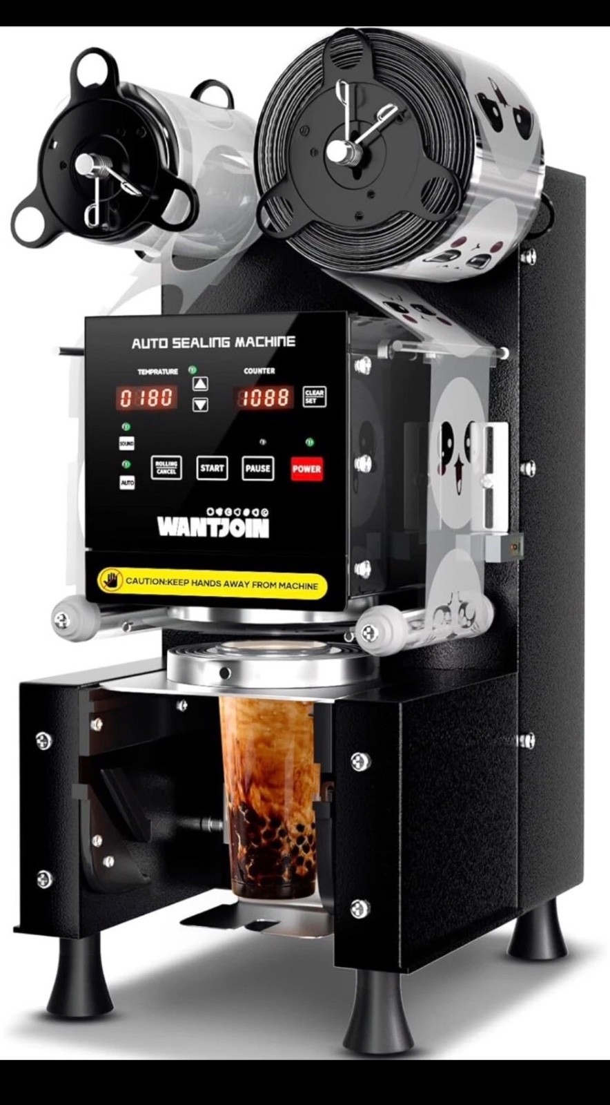 WANTJOIN CUP SEALING MACHINE WZ-95B 110-120v 350w open box new condition