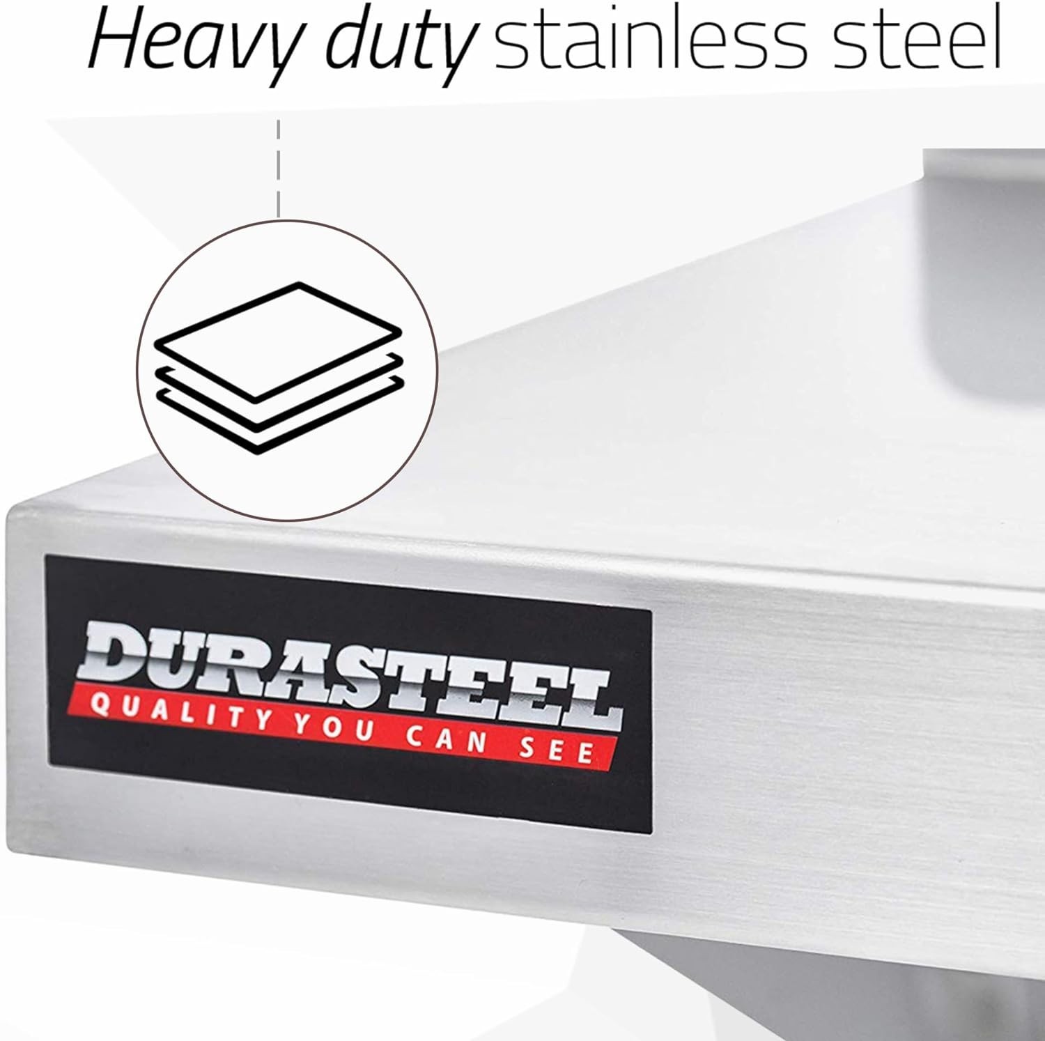 Stainless Steel Wall Shelf – 48″ Wide x 12″ Deep Commercial Grade – NSF Certi…