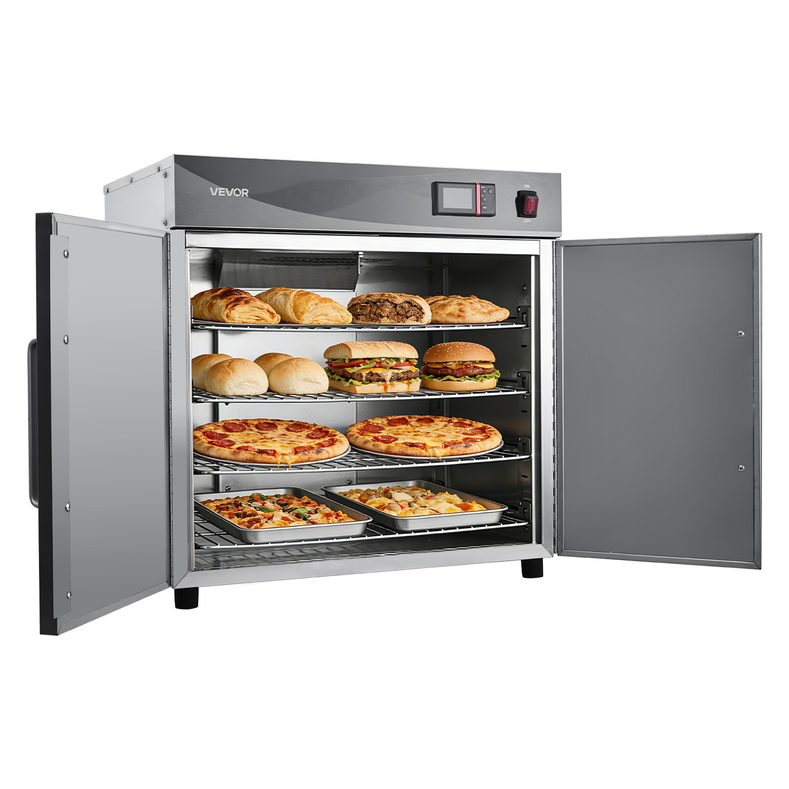 VEVOR Electric Hot Box Food Warmer 4-Tier Food Warming Cabinet Double Doors
