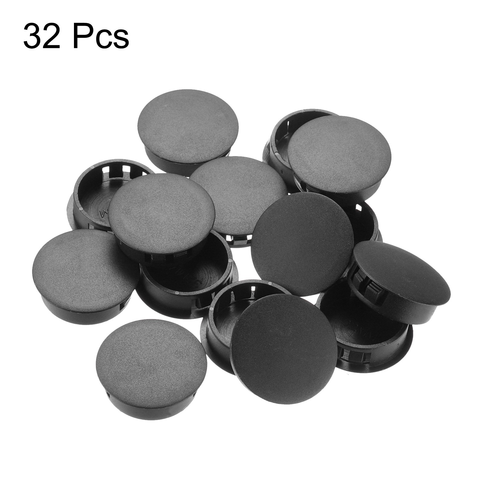 32Pcs 32mm(1 1/4′) Black Nylon Plastic Round Locking Hole Plugs Insert End Caps