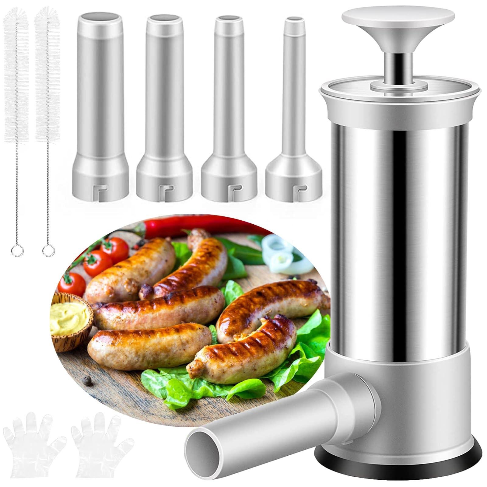 Sausage Stuffer Machine Vertical Sausage Maker, 2025 New Stainless Steel Homemad