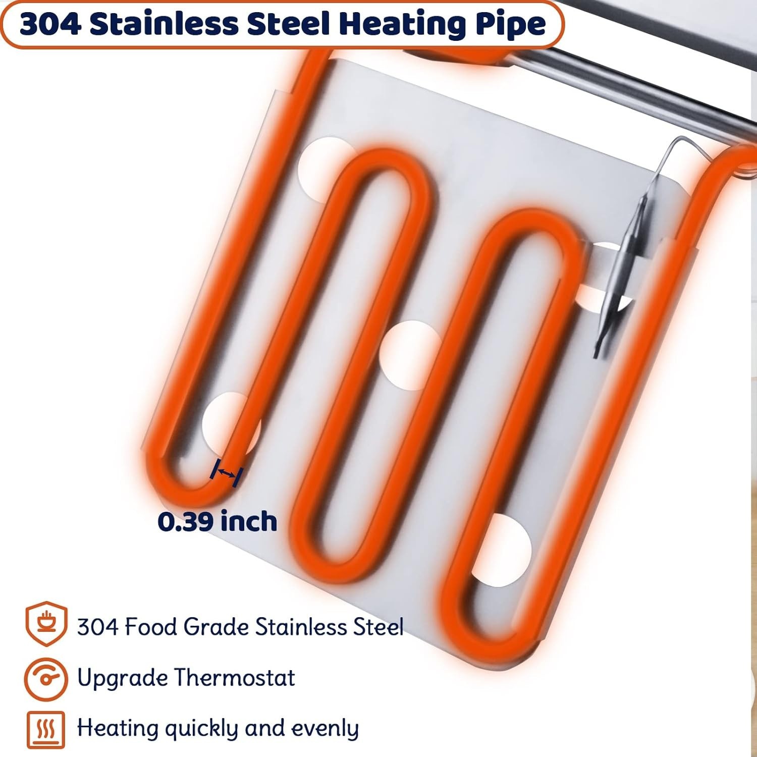 Commercial Countertop Deep Fryer, 3400W Stainless Steel