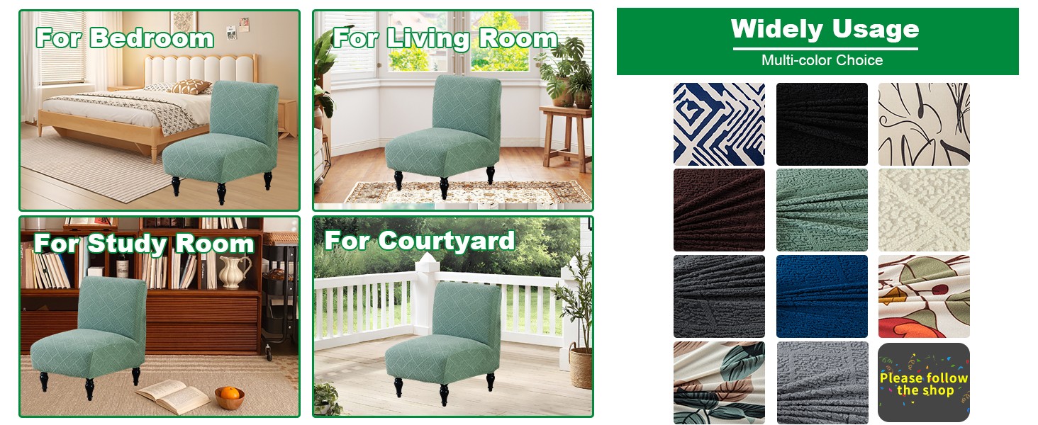 Armless Accent Chair Cover Stretch Jacquard Accent Chair Covers Without Arms