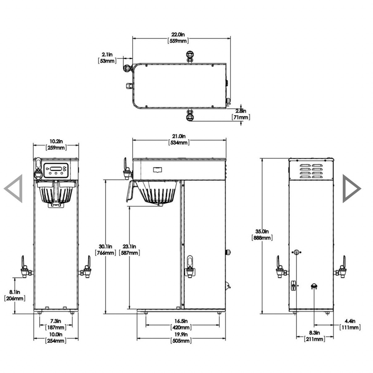 Bunn 53100.0101 ICB-DV Tall Automatic Coffee Brewer (Server(s) sold separately)